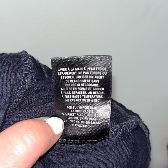 MAEVE Anthropologie Sheath Mini Dress Women’s Navy Blue Textured Short Sleeve XS - Picture 11 of 11